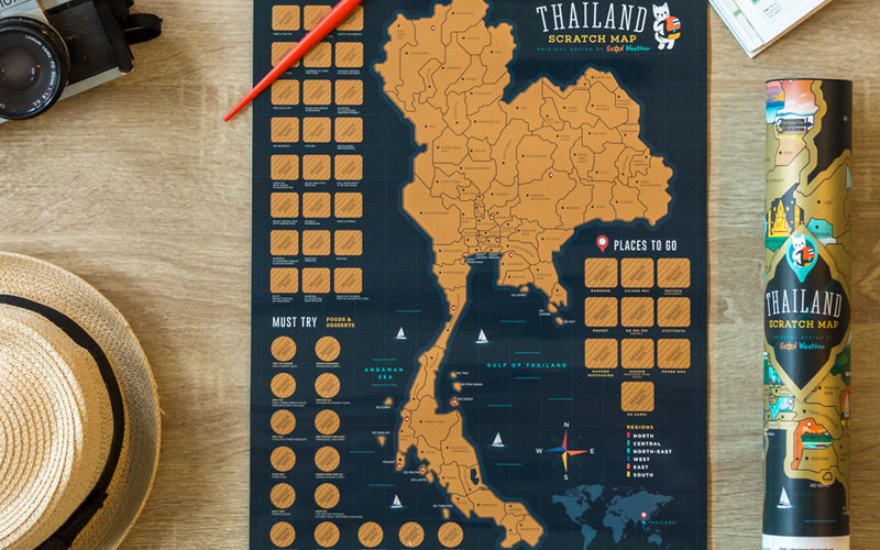 GadgetiCloud thailand scratch travel map 泰國刮刮地圖 刮刮樂 travel to thailand unboxing tour
