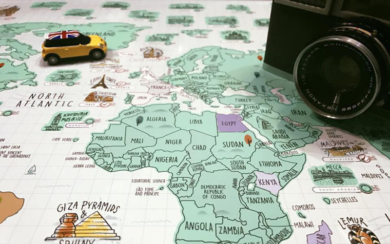 GadgetiCloud world scratch travel map 世界刮刮地圖 刮刮樂 world map deluxe map