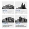 
Universal Travel Adapter with 2 Type-A & 2 Type-C international plugs