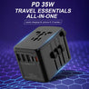 
Universal Travel Travel Adapter PD 35W 3 Type-A 1 Type-C 1 PD Black 2