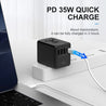 
Universal Travel Travel Adapter PD 35W 3 Type-A 1 Type-C 1 PD Black 4