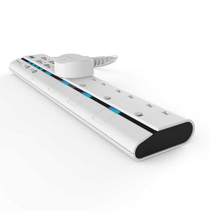 Lexuma XStrip – 4 Gang UK Surge Protector Power Strip with 4 USB Ports - GadgetiCloud