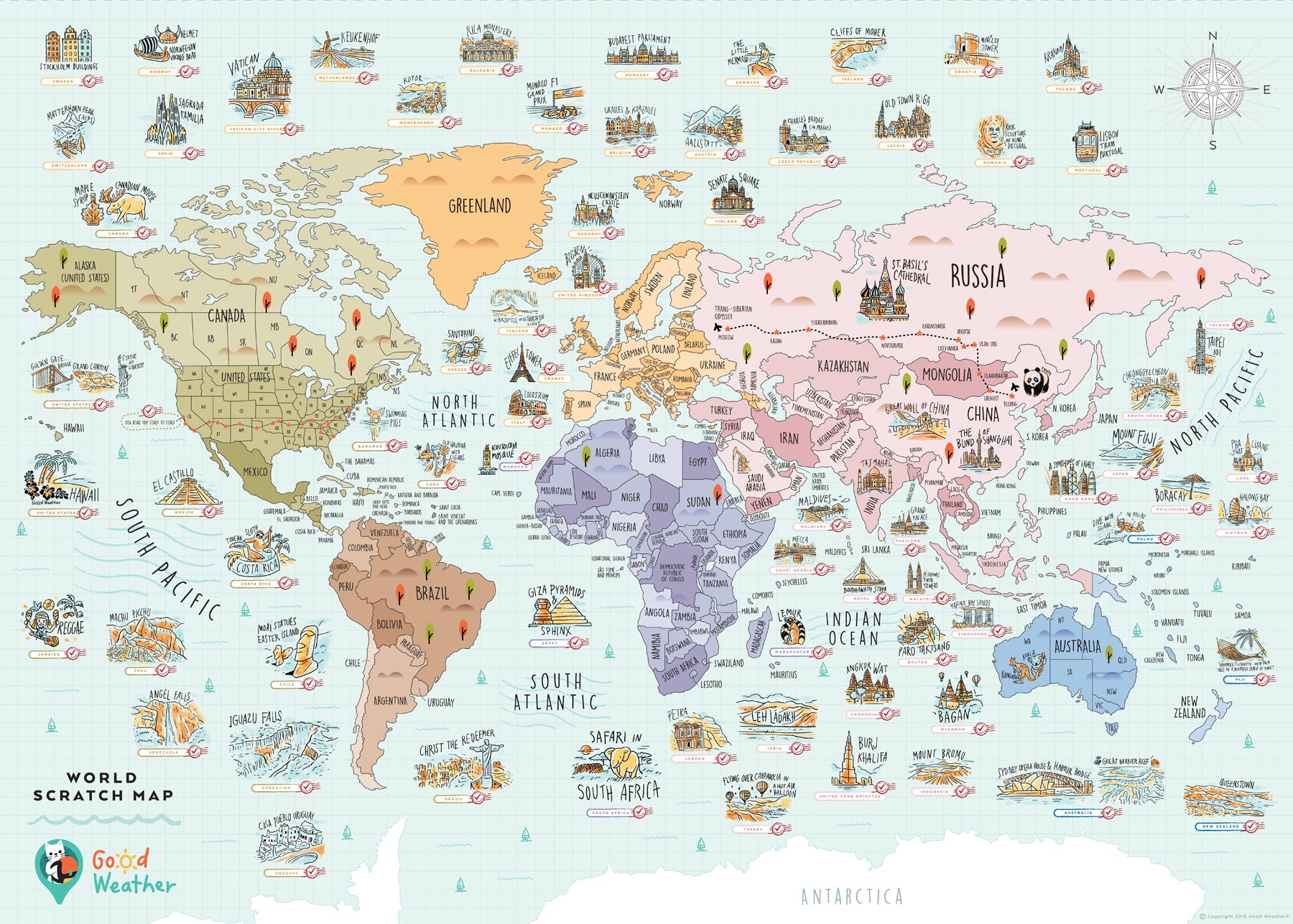 World Scratch Travel Map - Travel around the World - GadgetiCloud