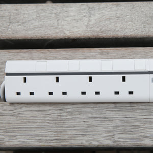 Lexuma XStrip – 4 Gang UK Surge Protector Power Strip with 4 USB Ports - GadgetiCloud