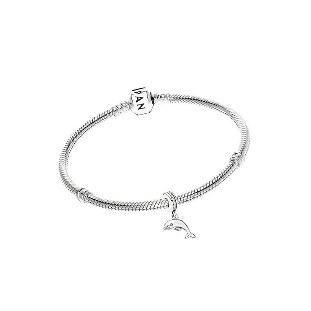 Pandora Dolphin silver dangle with cubic zirconia #791541CZ