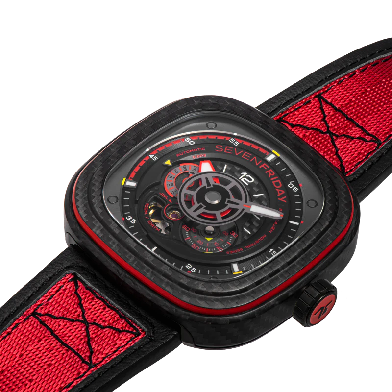SEVENFRIDAY P3C/04 "RED CARBON" Watch