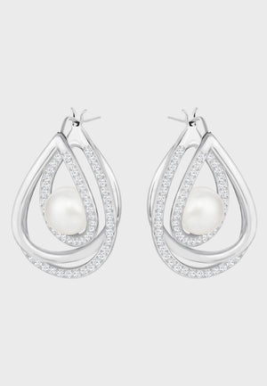 SWAROVSKI Free Pearl Earrings - Rhodium/White #5217718
