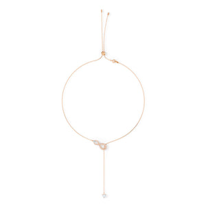 SWAROVSKI Infinity Y necklace - White & Rose Gold Plated #5521346