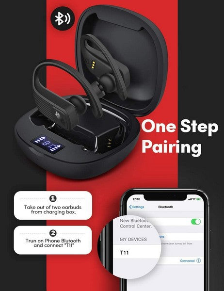 PELDA Bluetooth Headphones, Wireless Earbuds 5.0 Auto Pairing HiFi Stereo Sound True Wireless Earbuds in Ear Bluetooth Earphones Binaural Call Headset with Built in Mic and Charging Case for Sports