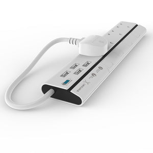 Lexuma XStrip – 4 Gang UK Surge Protector Power Strip with 4 USB Ports - GadgetiCloud