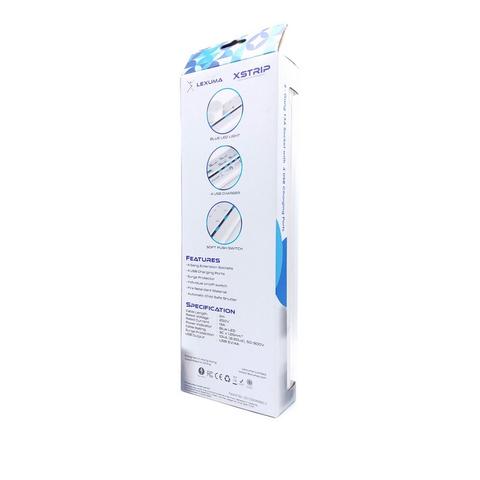 Lexuma XStrip – 4 Gang UK Surge Protector Power Strip with 4 USB Ports - GadgetiCloud
