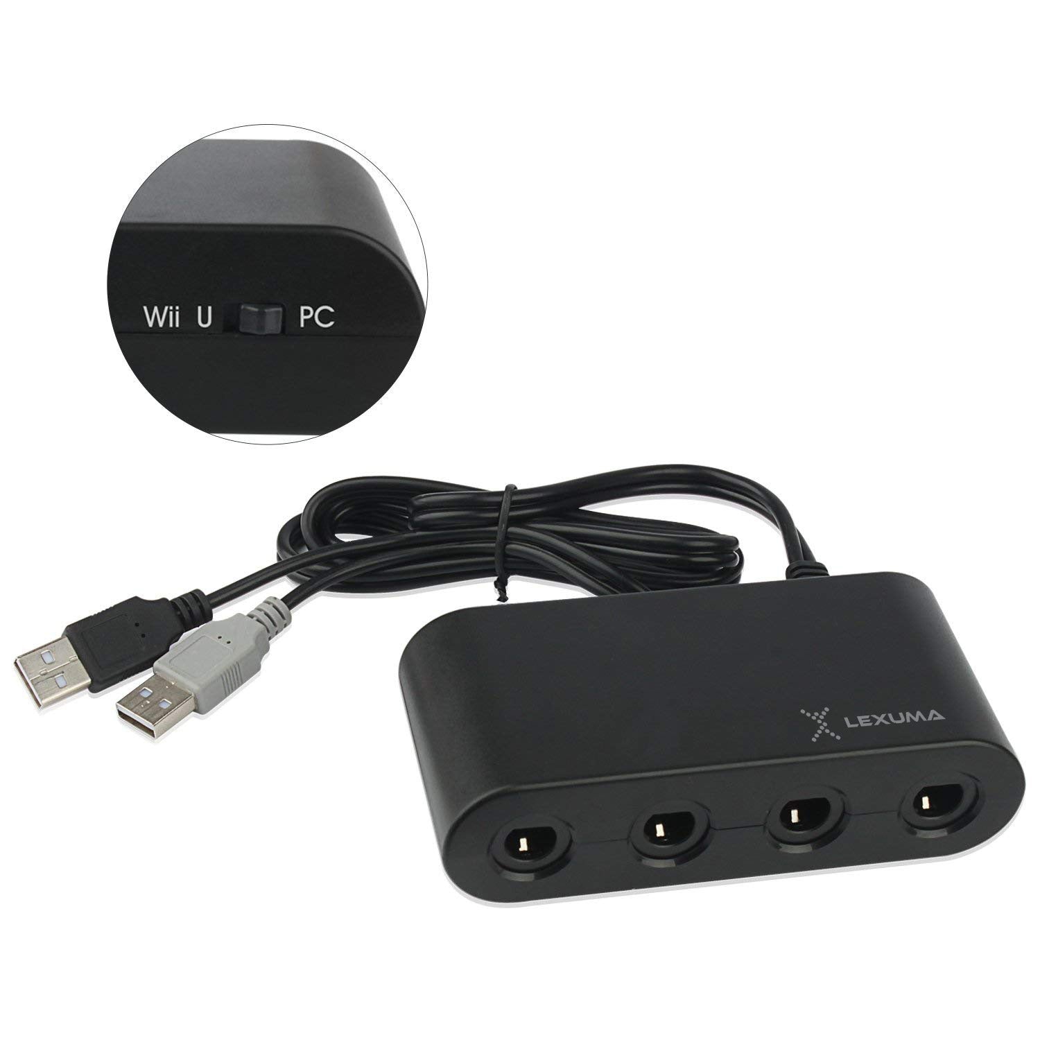 GameCube Controller Adapter for Wii U, Nintendo Switch and PC USB by Lexuma - GadgetiCloud