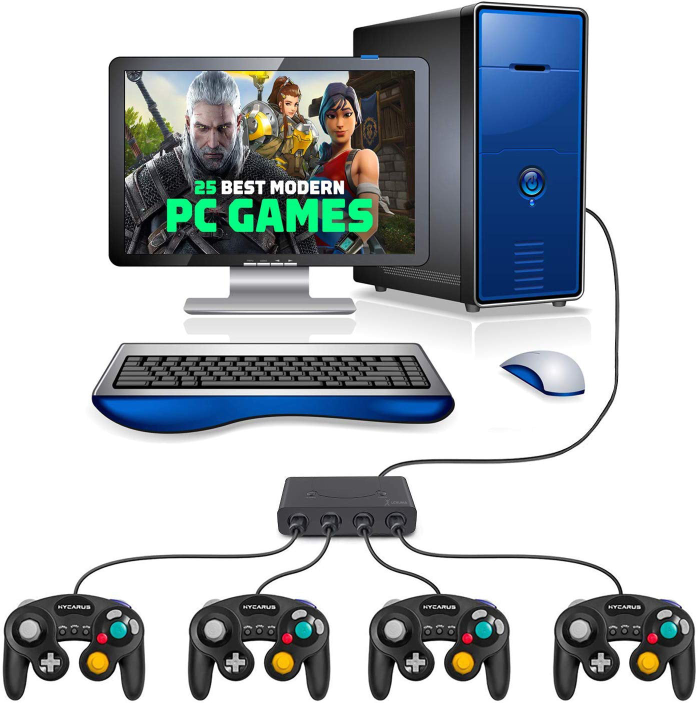 GameCube Controller Adapter for Wii U, Nintendo Switch and PC USB by Lexuma - GadgetiCloud
