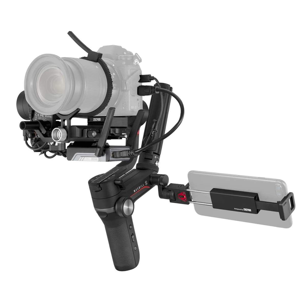 ZHIYUN Weebill-S Compact 3-Axis Handheld Gimbal Stabilizer for Mirrorless and DSLR Cameras & Lens Combos with mobile phone 