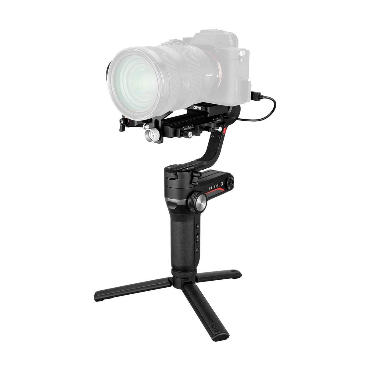 ZHIYUN Weebill-S Compact 3-Axis Handheld Gimbal Stabilizer for Mirrorless and DSLR Cameras & Lens Combos with tripod side